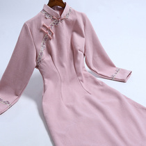 Qi Wei improved cheongsam women's winter 2021 new young girl padded short retro national style dress