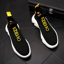 New mens boots in Europe and America thick bottom interior heightening knitted socks shoes Chaumen personalities High side shoes Shoes Breathable Cowboy Boots