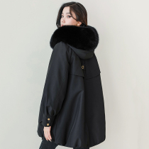 Water Mink Fur Straw Coat Female Autumn Winter Fur Integrated Pike Clothing Mink Leather Large Coat Liner Detachable Fox Fur Collar