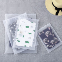 Travel clothes storage bag portable frosted white waterproof transparent sealed clothes dressing bag underwear socks storage bag