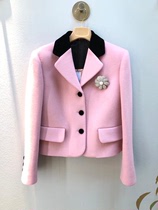  French m house 2021 spring and summer new Xiaoxiang style pink suit short slim wool coat jacket female