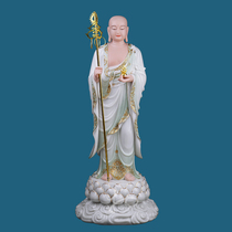 Taoism Mahayana Buddhism without crown station Kizang Bodhisattva Sansheng white jade crafts Buddha statue living room ornaments
