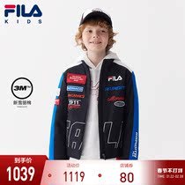 FILA KIDS FILA Children's Wear Men's Big Children's cotton-padded jacket Spring 2022 New Children's Fashion Print Coat Tide