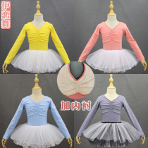 Childrens dance clothes practice clothes autumn and winter long sleeve girls ballet jumpsuits girl gymnastics clothes Chinese dance dress