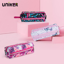 uniker new simple pencil bag male cute creative childrens stationery box student learning pen storage bag pen bag