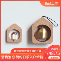 Solid wood suction door wind chimes Simple Japanese home bells Shop doorbell refrigerator stickers creative housewarming birthday gifts
