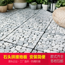 Stone floor pebble blue stone marble DIY splicing stone floor outdoor floor drain floor