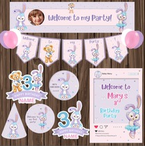 Dream Pink Purple Star Della Female Baby 100 Days Arrest Week Birthday Party Dress With Dessert Terrace Arrangement Custom Universal
