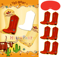 Western Cowboy Boots Cactus Cactus Denim Boots Multiplayer Moneysticking Nose Game Birthday event