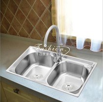 Factory direct kitchen double sink sink sink sink sink 304 thick stainless steel double basin 201 basin 6838