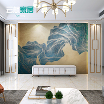 Chinese retro abstract line Integrated wall panel living room TV background wall gusset board bamboo wood fiber wall panel decoration