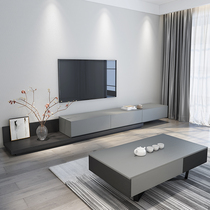 Nordic TV cabinet coffee table combination set Modern simple retractable TV cabinet size apartment living room floor cabinet