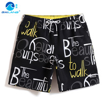 Cover wave summer thin tide can be sewn into the water beach pants mens quick dry loose letter print casual shorts shorts swim trunks