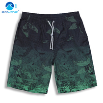  Gailang beach pants mens quick-drying loose vacation gradient printing five-point pants boxer swimming trunks beach plus size mens shorts