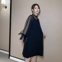 Pregnant women autumn suit fashion small spring and autumn out new maternity dress lace tide mother autumn two-piece set
