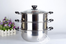Extra-thick stainless steel steamer soup pot hot pot 24cm-36cm stewed multi-purpose pot induction cooker gas stove universal