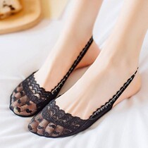 High Heel Shoes Socks Female Short Socks Lace Harness Ship Socks Summer Thin section Shallow Invisible Non-slip Front Palm Socks Cotton Socks
