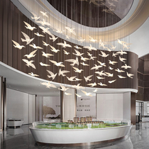 Sky hanging ornaments auspicious bird hotel lobby chandelier sales department sand table Hall club Villa decoration custom lamp