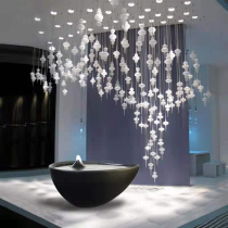 Creative art decorative glass engineering lighting living room porch pendant custom front desk Villa clubhouse air hanging decoration