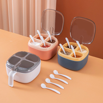 Seasoning box combination set household salt jar seasoning bottle kitchen salt taste jar condiment storage one multi-grid