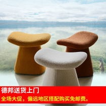 Nordic light and luxurious stool cloth art minimalist home creative makeup chair lamb suede stool sitting pier doorway dresser