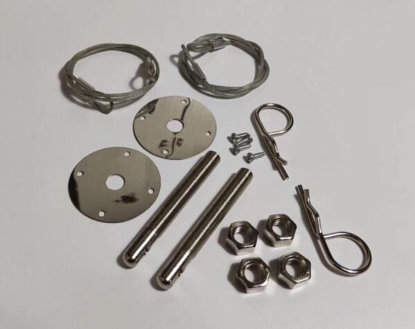 Modified racing off-road vehicle universal stainless steel cover lock pull-out engine cover lock surrounds the bar tail box hook