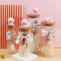 Lucky Star Origami Strip Drifting Wishing Bottle Cork Glass Creative diy Handmade paper crane Empty Can Finished