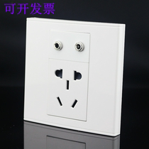 Type double hole earphone 3 5mm double hole 86 earphone two or three plug power socket audio belt panel free welding belt five holes