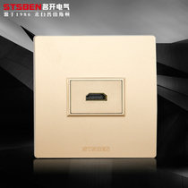 Multimedia Socket Champagne Gold 4K High-definition Hdmi Panel In-line Straight Head Right Angle HD Audio Socket