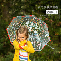 French djeco childrens umbrellas children transparent umbrellas female Cute kindergarten students long handle umbrellas discoloration