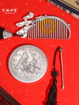 Silver Comb 999 sterling silver pure handmade original One and Air dressing sterling silver comb dressing mirror tremella spoon set