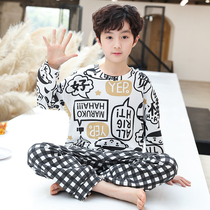 Boys pajamas spring and autumn cotton 2021 spring new childrens children children Boy Baby Home clothing set