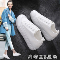 Inner increase canvas shoes women 2021 new autumn thick-soled small white shoes Korean version of Wild Sports Leisure board shoes tide