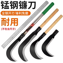 Wood chopping knife Hand forged wheat cutting sickle Agricultural wheat cutting machete Wood knife mountain knife Outdoor open road knife mowing grass