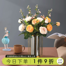 Moisturizing rose bouquet fake flower decoration Living room ornaments Dining table flowers High-end dried flowers Light luxury high-end simulation flowers
