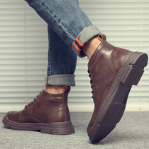 Leather Martin boots men 2021 autumn and winter new trend boots British style boots