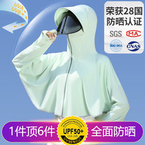 Ice silk sunscreen mask hat full face kini shade UV protection face hood headgear riding for neck and summer women