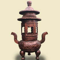 Factory supply Temple cast iron two-story three-legged Forbidden City Ding Scenic Area antique high-quality round pure copper Jubao furnace tools