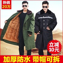 Large Terrace Mountain Camel Army Cotton Coat Mens Winter Thickening of camouflak long section security medium long Tohoku cotton clothing Anti-cold cotton