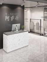 Cashier counter Clothing store shop small simple modern beauty salon bar table Stainless steel front desk reception desk