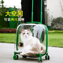 Large capacity cat bag Out-of-office portable trolley case Two cats Pet bag suitcase Dog suitcase Cat supplies