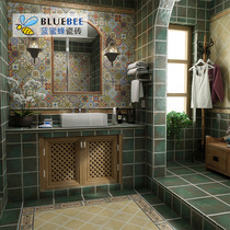 Blue bee pastoral antique tile tiles 300 kitchen tiles toilet American interior wall tiles Moroccan wall tiles