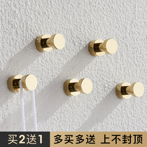 Full brass clothes single adhesive hook non-hole Wall Wall door hanging clothes hook rack towel coat hook
