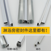 Shower room Soft magnetic stripe to touch suction strip insert white magnetic core bathroom glass door aluminium groove collider with magnetic core anti-collision strip