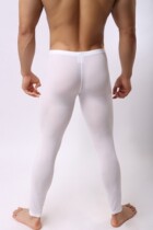 Mens Bottom Pants Warm Pants Ultra Slim Ice Silk Autumn Pants Home Pants Tight Slim Fit Pants Underpants Big Code Home Pants