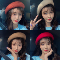 Beret Girl Big Boy High School Junior High School Student Mao Ye Bud Autumn and Winter Korean version of Japanese painter hat British retro