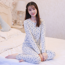 Home clothing 2020 Autumn and Winter new girl pajamas high school junior high school students Korean autumn clothes and trousers two-piece suit