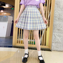 JK uniform skirt genuine dress dress College Style summer dress girl big child short skirt junior high school student plaid pleated skirt