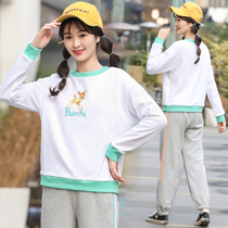 Junior high school students spring sports suit girl Net red high school girls spring and autumn fashion girl sweater two-piece set