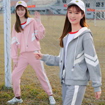 Girl Korean leisure sports suit female two-piece College Style 2020 Spring and Autumn new junior high school students Autumn Tide